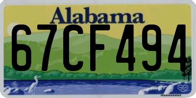 AL license plate 67CF494