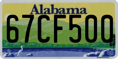 AL license plate 67CF500