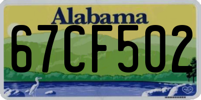 AL license plate 67CF502