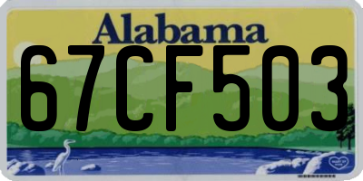 AL license plate 67CF503