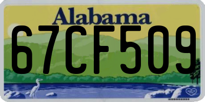 AL license plate 67CF509