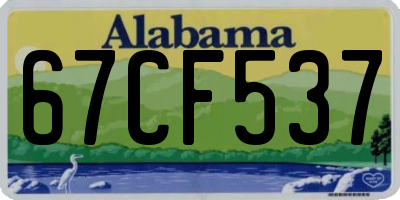 AL license plate 67CF537