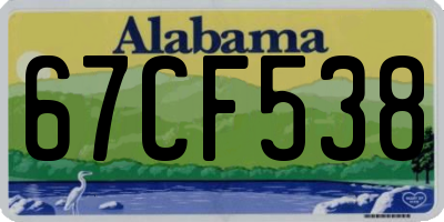AL license plate 67CF538