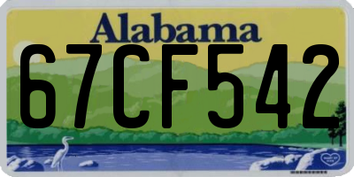 AL license plate 67CF542