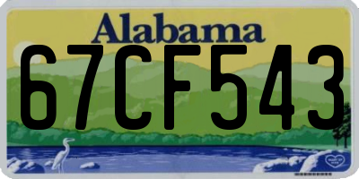 AL license plate 67CF543