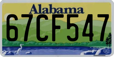 AL license plate 67CF547