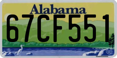 AL license plate 67CF551