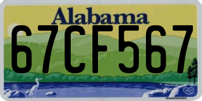 AL license plate 67CF567