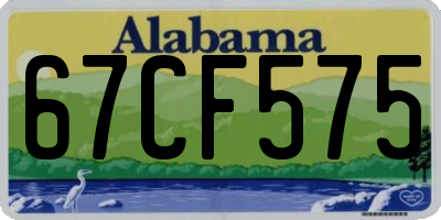 AL license plate 67CF575