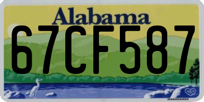 AL license plate 67CF587