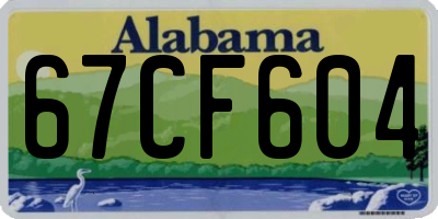 AL license plate 67CF604