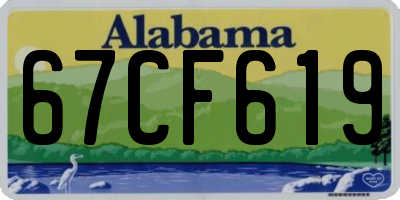 AL license plate 67CF619