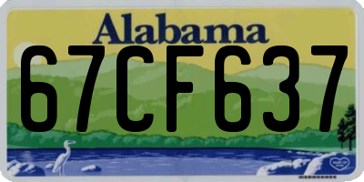 AL license plate 67CF637