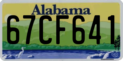 AL license plate 67CF641