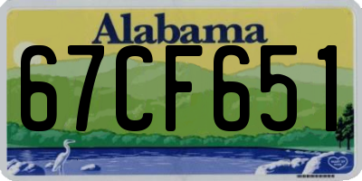 AL license plate 67CF651