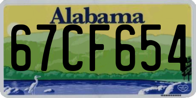 AL license plate 67CF654