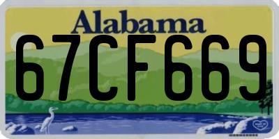 AL license plate 67CF669