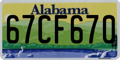 AL license plate 67CF670