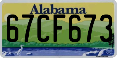 AL license plate 67CF673