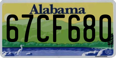 AL license plate 67CF680