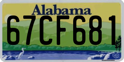 AL license plate 67CF681