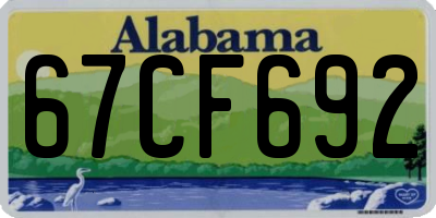 AL license plate 67CF692