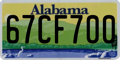 AL license plate 67CF700