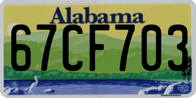 AL license plate 67CF703