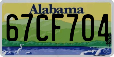 AL license plate 67CF704