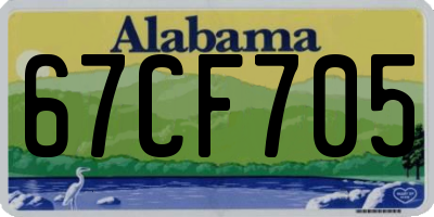 AL license plate 67CF705