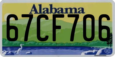 AL license plate 67CF706