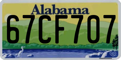 AL license plate 67CF707