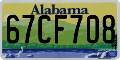 AL license plate 67CF708