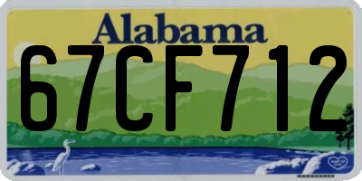 AL license plate 67CF712
