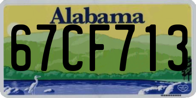 AL license plate 67CF713