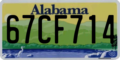 AL license plate 67CF714