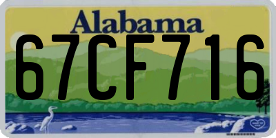 AL license plate 67CF716