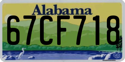 AL license plate 67CF718