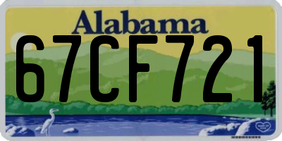 AL license plate 67CF721