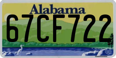 AL license plate 67CF722