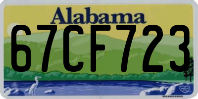 AL license plate 67CF723
