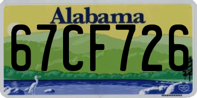 AL license plate 67CF726