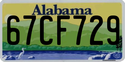 AL license plate 67CF729
