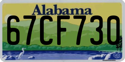 AL license plate 67CF730