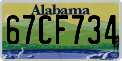 AL license plate 67CF734