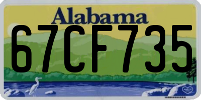 AL license plate 67CF735