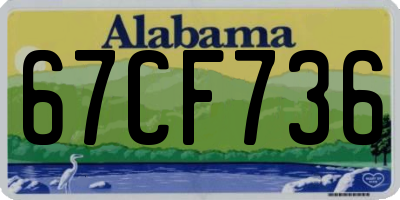 AL license plate 67CF736