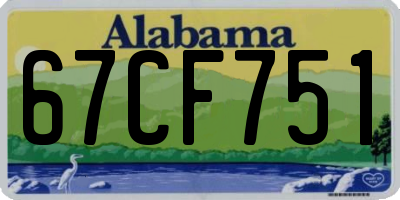AL license plate 67CF751