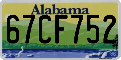 AL license plate 67CF752