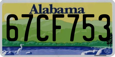 AL license plate 67CF753